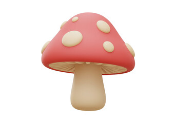 Isolated mushroom illustration for nature and fantasy concepts on transparent background