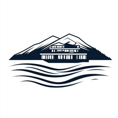 Lakeside mountain home, tranquil water, scenic view, real estate