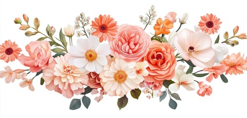 Delicate arrangement of pastel peach and blush flowers (1)
