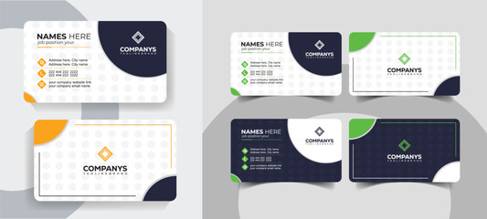 Creative and Minimalist Corporate Orange and Navy Blue Business Card Template with Minimal Style. Creative and elegant business card template for professional use.	