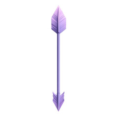 Contemporary Arrow with a Simple Minimalist Structure Isolated on Transparent Background