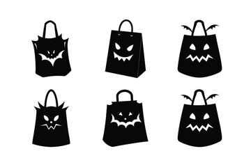Halloween sopping Bag silhouette vector bundle  illustration, Halloween sopping Bag silhouette 