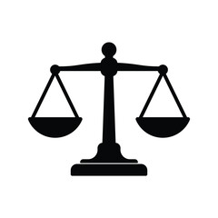 Black Solid Justice Scales Icon Vector