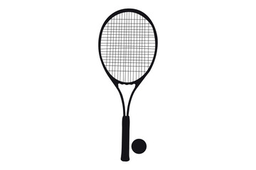 Vector art of Tennis racket and ball isolated on white background