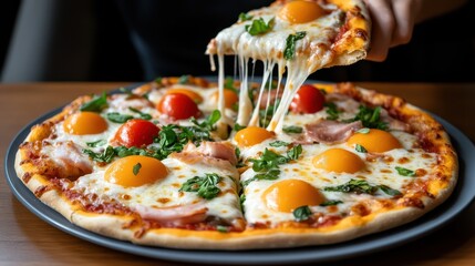 Person Enjoying a Delicious Slice of Pizza in Cozy Indoor Setting