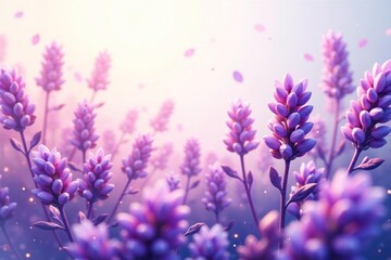 Fototapeta premium Whirlwind of pastel lavender, abstract geometric shapes, light watercolor , delicate, illustration