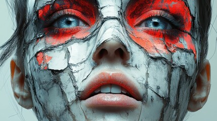 portrait of a young women with painted face