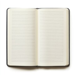 Open notebook with lined pages