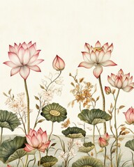 Indian Traditional Mughal Wedding Card Design, Invitation template.