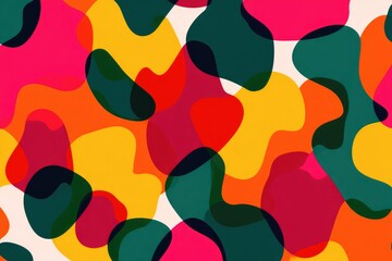 Vibrant abstract pattern of overlapping shapes.