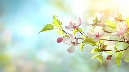 Obraz premium Spring Blossoms Branch With Soft Light