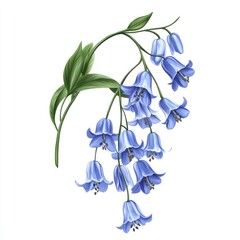 Delicate light-blue bell flowers cascading down a stem
