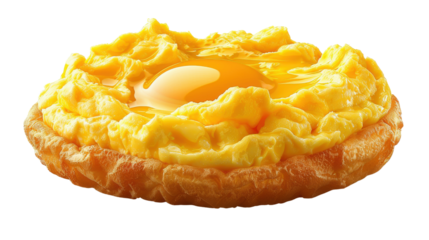 Tasty yellow Omelet or scrambled egg isolated on white cut out.png