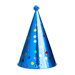 Blue birthday party hat isolated cutout [Transparent Background PNG]
