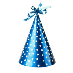 Blue birthday party hat isolated cutout [Transparent Background PNG] 
