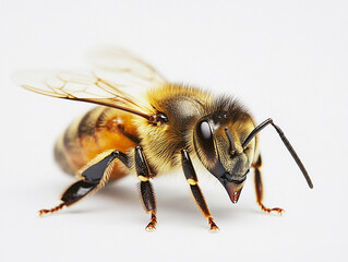 Close-up view of a bee revealing intricate details Generative AI