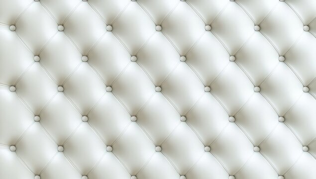 White tufted leather upholstery background
