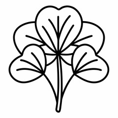 Miner’s Lettuce outline icon on white background