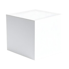 Minimalist Geometric Cube: A simple yet elegant studio shot of a pristine white cube, emphasizing form, shape, and the play of light and shadow.