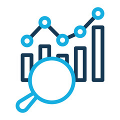 An icon representing data analytics and performance analysis. Perfect for illustrating data evaluation, strategic decisions, and digital metrics. (Color Outline Style)