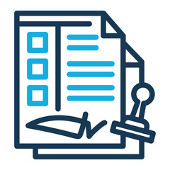 An icon representing a legal contract or agreement. Ideal for business deals, certifications, partnerships, and official documentation. (Color Outline Style)