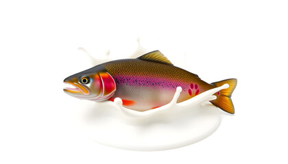Colorful trout fish display underwater scene photography studio environment close-up perspective