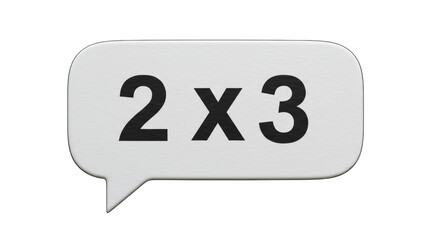 Isolated Speech Bubble with 2x3 Text