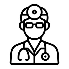 Doctor icon on white background vector
Vector line profession icon
