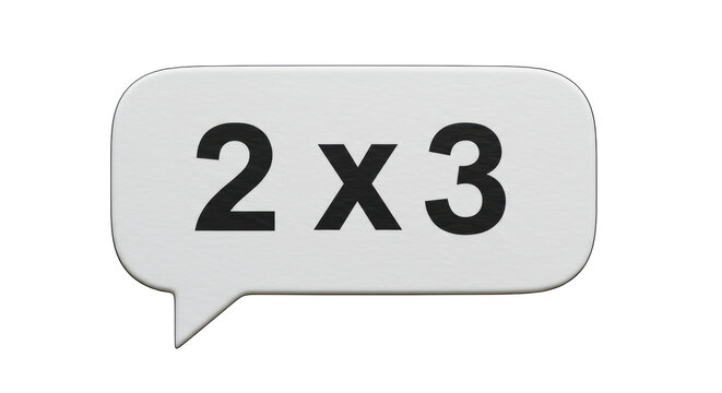 Isolated Speech Bubble with 2x3 Text