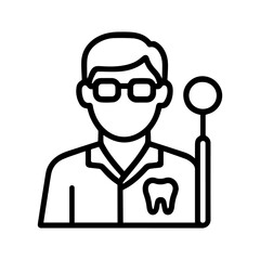 Icon man doctor dentist on white background vector
Vector line icon profession