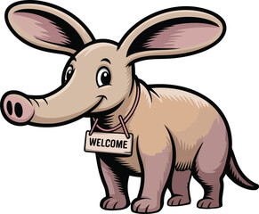 Fototapeta premium Cute Aardvark Vector