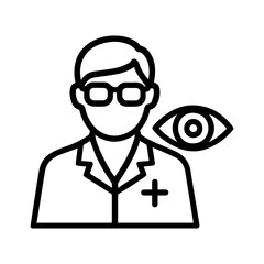 Icon man doctor ophthalmologist on white background vector
Vector line icon profession