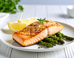 grilled salmon steak