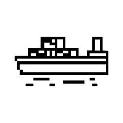 pixel cargo ship