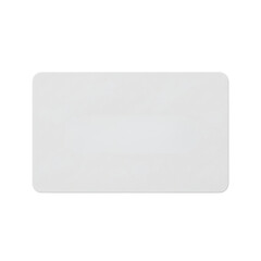 Blank white plastic ID card with rounded corners