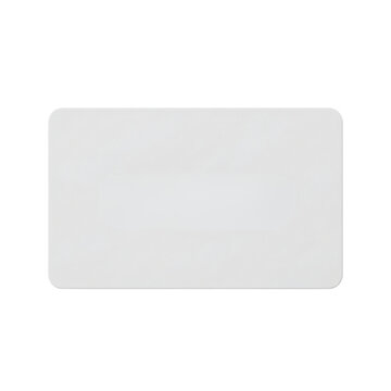 Blank white plastic ID card with rounded corners
