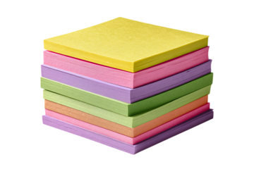 Stack of pastel colored sticky notes on black