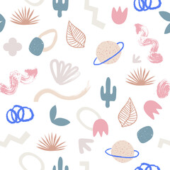 Cute graffiti vector illustrations, abstract cartoon graphic design, irregular graphic background, seamless splicing texture