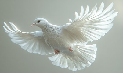 Obraz premium A majestic white dove in flight