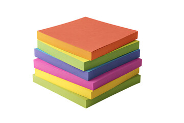 Stack of colorful sticky notes on black background