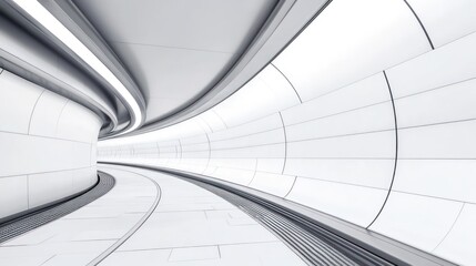 Futuristic White Tunnel: A Modern Architectural Design