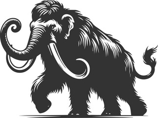 Wild animal mammoth vector silhouette