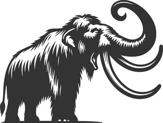 Wild animal mammoth vector silhouette