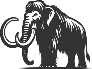 Wild animal mammoth vector silhouette