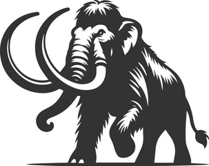 Wild animal mammoth vector silhouette