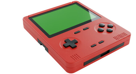 Isolated Red Handheld Gaming Console