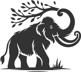 Wild animal mammoth vector silhouette