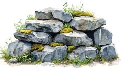  Fantasy Landscape Stone Rocks with Grass