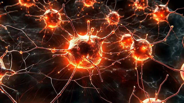 Fiery Neural Network: A Microscopic View of Glowing Neurons