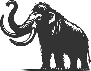 Wild animal mammoth vector silhouette